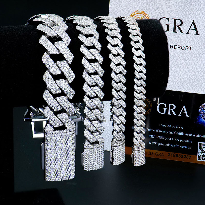 VVS Moissanite Cuban Bracelet With S925 Sterling Material