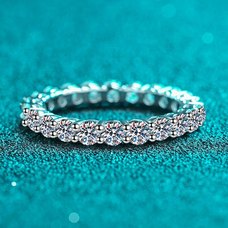 Sterling Silver 925 Ring Customized Moissanite Jewelry Engagement Wedding Rings
