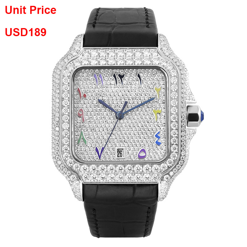 Hip Hop Ice Out VVS Moissanite Watches Bust Down Luxury Moissanite Watches
