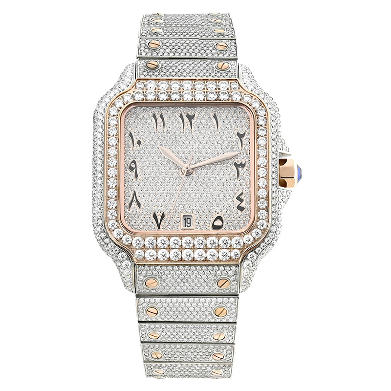 Full Diamond Hip Hop Iced Out Automatic Jewelry Watches Luxury Men Mechanical VVS Moissanite Watch
